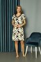 Women's Collar Lace Short Sleeve Plus Size Combed Cotton Nightgown Dress - 3