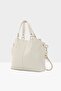 White Women's Three-Compartment Bag with Snap Detail M000002918 - 2