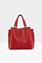 Red Women's Three-Compartment Bag with Snap Detail M000002918