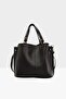 Black Women's Three-Compartment Bag with Snap Detail M000002918