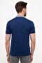 Navy Blue Slim Fit Polo Neck T-Shirt - 3