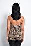 Women's Camel Zebra Patterned Lace Undershirt LPP5008 - 4