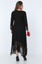Black Lace Detailed Plus Size Knitted Dress - 2