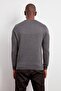 Gray Slim Slim Fit Crew Neck Textured Knitwear Sweater Tmnaw20Iy0014 - 11