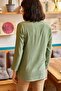 Women's Green Textured Draped Shirt GML-19000402 - 5