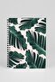 Gift - N054 A5 Design Spiral Notebook - Tropical Leaf Pattern