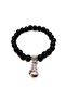 Men's Boxing Gloves Figured Black Shiny Onyx Natural Stone Men's Bracelet 72459Bl - 2