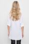Women's White Hidden Button Down Long Shirt SF2001 - 3