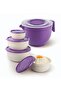 Mixing Bowl & Mixer Bowl Set with Lid 5 Pieces Purple