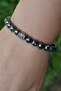 Unisex Gray Facet Cut Hematite Bracelet - 3
