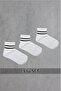 White, Black Striped 3-Piece Tennis Socks