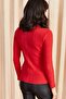 Women's Red Half Fisherman Raised Camisole Blouse BLZ-19000599 - 5