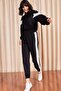 Women's Black Color Block Tracksuit Set TKM-19000040 - 2