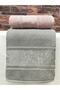 Camellia Towel 2 Pieces 50x80 Hand Face Towel Pink Gray