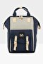 Navy Blue Women's Pocketed Mother Baby Bag with Logo M000003884