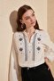 White Embroidered Balloon Sleeve Woven Blouse TWOSS20BZ0284 - 6