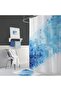 Bathroom Curtain 1X180X200 Single Panel Shower Curtain with Rings Gift Shower Cabin Curtain Blue Squares