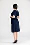 Women's Navy Blue Elastic Waist Short Sleeve Dress - 4