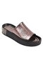 Capone Single Wide Band Stone Detailed Wedge Heel Metallic Women's Slippers - 6