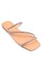 Capone Stoned 3-Striped Flat Heel Quilted Nude Women's Slippers - 5