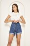 Elastic Waist Belt Detailed Shorts