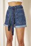Elastic Waist Belt Detailed Shorts - 6