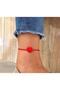 Red Murano Glass Heart Rope Anklet - 3