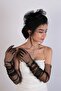 Plain Long Costume Gloves And Costume Voilet Set - 5