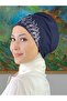 نموذج الأميرة غطاء محرك السيارة باللون الأزرق الداكن مع أحجار فضية - 5