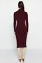 Mürdüm Midi Cut Out/Pencere Detaylı Triko Elbise TWOAW24EL00028 - 6