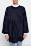 Navy Blue Relaxed Cut Openwork/Hole Knitted Sweater TCTAW24AK00113 - 3