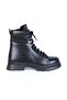 240804-Z Black Furry Leather Women's Flat Boots