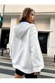 Unisex White Color Zippered Baby Blue Brooklyn Printed 3 Thread Fleece Cardigan / Jacket - 2