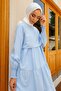 Single Layer Detailed Casual Hijab Dress - Baby Blue - 4