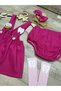 Baby girl tooth wheat pink skirt salopet bloomer socks buckle set - 2
