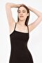 Women's Dark Brown Slit Strap Mini Dress - 4