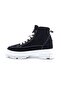 Black Suede Women's Ankle Shoes with Rubber Laces - 2