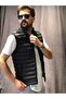 Men's Black Normal Standard Fit Sleeveless Puffer Vest - 2