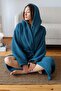 Waffle Adult Bathrobe Soft Pique Fabric Hooded - 2