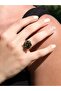 Rose Embroidered Antique Antique Adjustable Women's Ring - 2