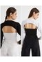 Flat Collar Neck Collar Sleeves 2 Pieces (1 Piece Black-1 Piece White) - 3