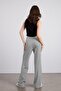 Gray Cross Waist Palazzo Pants - 4