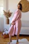 Adult Kimono Bathrobe, 100% Cotton 4 Layers Multi Muslin Pink - 2