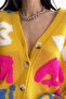 Women's Standard Size Patterned Button Detailed Oversize Knitwear Cardigan - 3