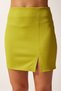Women's Oil Green Slit Mini Skirt FN03080 - 3
