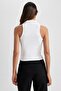 Slim Fit Polo Neck Ribbed Camisole Athlete - 6
