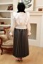 - Pleated Black Modest Skirt 4892s - 6