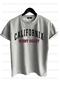 California Printed Unisex Gray Oversize T-shirt - 2