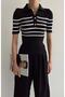 Striped Ribbed Button Detailed Blouse - 3