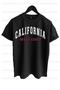 California Printed Unisex Black Oversize T-shirt - 3